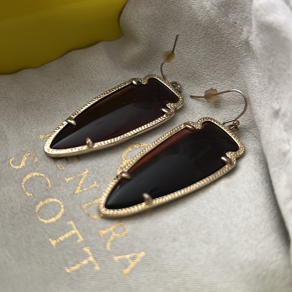 Kendra Scott large Skylar drop earrings in brown - Picture 2 of 2